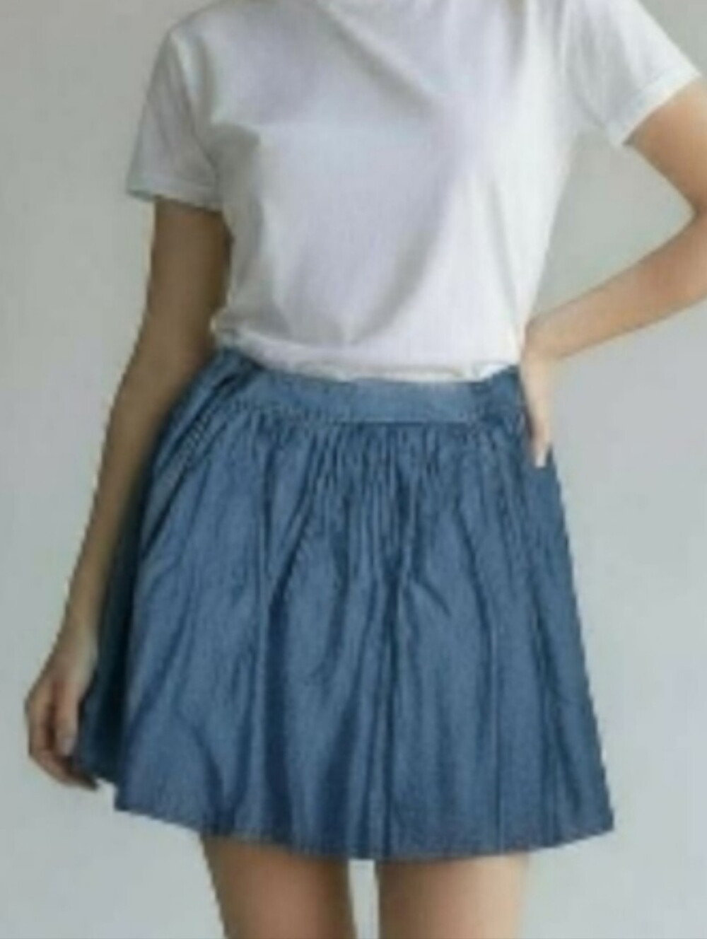 Cynthia Rowley Chambray Skater Skirt